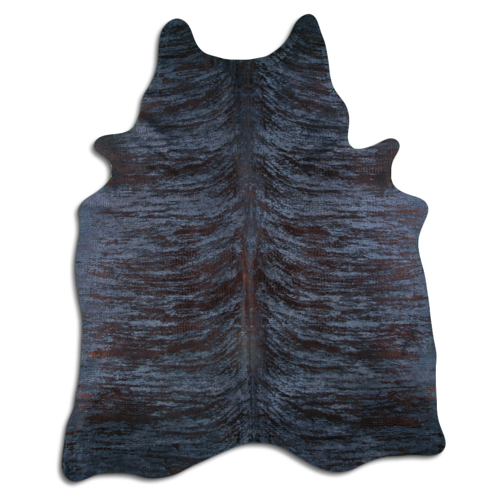 Distressed Brindle Embossed Croc Blue on Brown Large Size Distressed Brindle Embossed Croc Blue on Brown Large Size