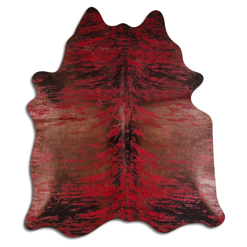 Distressed Exotico Croco Rojo 3 - 4 M Clase A