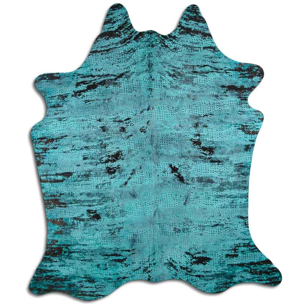 Distressed Brindle Croc Turquoise 2 - 3 M Grade A