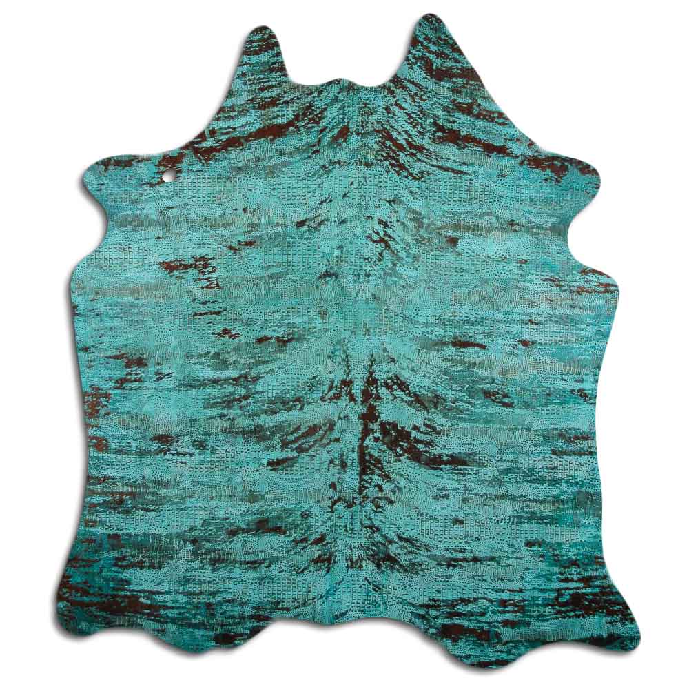 Distressed Exotico Croco Turquesa 2 - 3 M Classe A