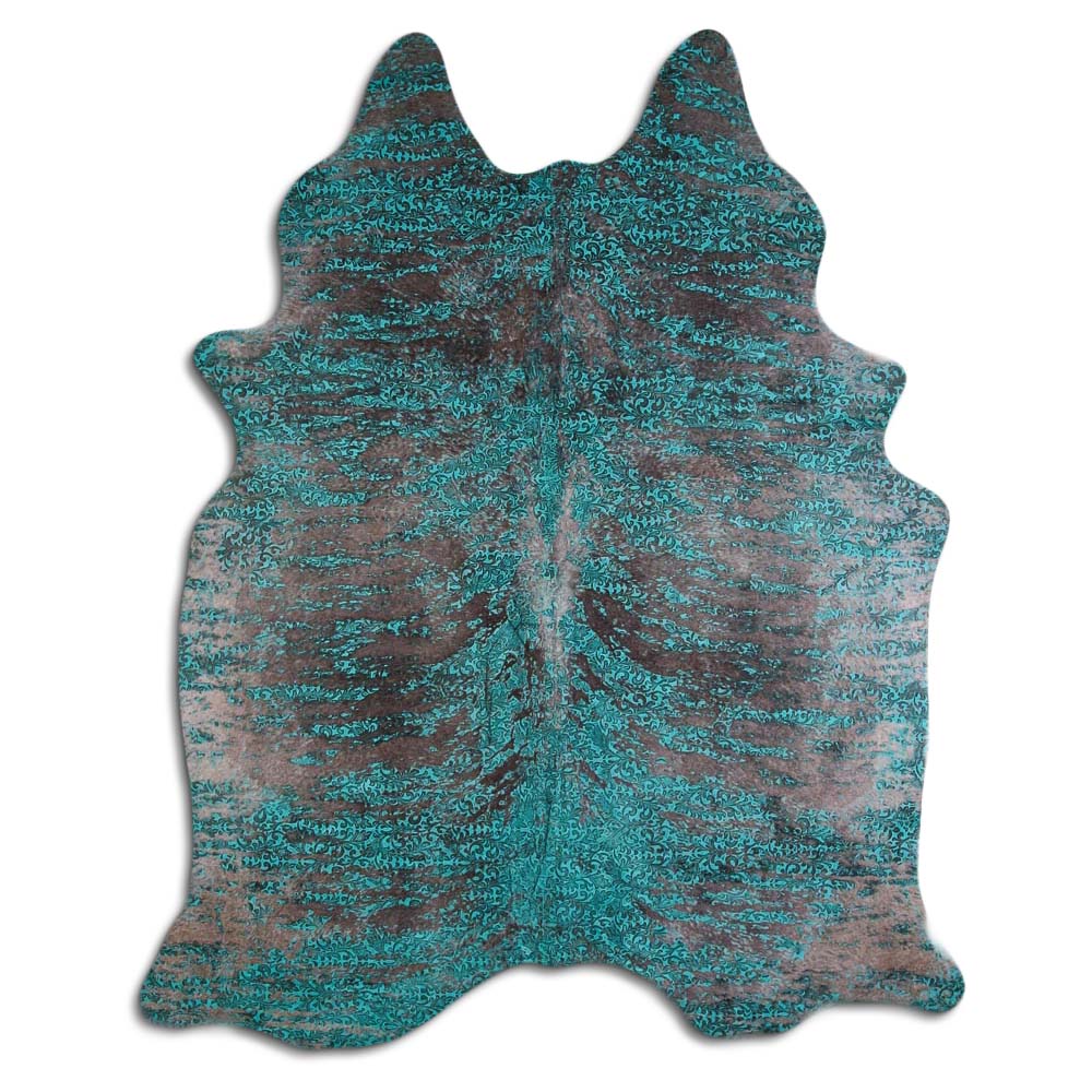 Distressed Brindle Floral Turquoise 2 - 3 M Grade A