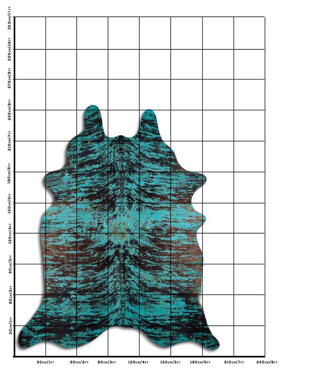 Distressed Exotico Cobra Turquesa 3 - 4 M Classe A