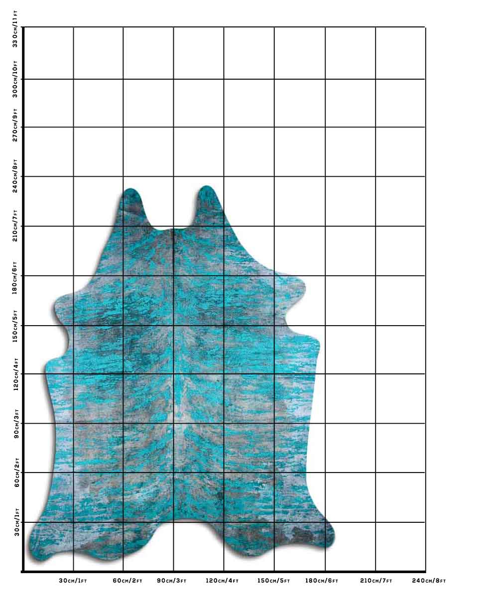 Distressed Exotico Cobra Turquesa 3 - 4 M Classe A