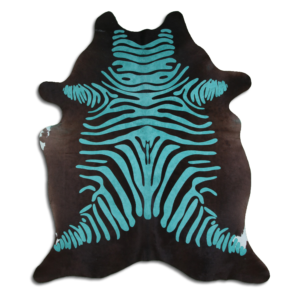 Distressed Zebra Turquoise On Black 3 - 5 M Grade A