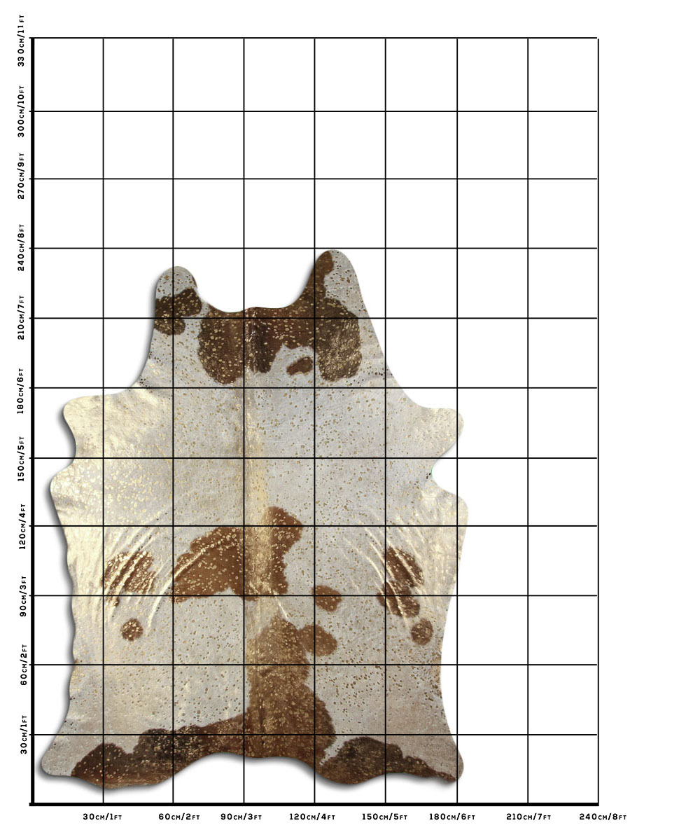 Devore Dourado Fundo Marrom e Branco 3 - 4 M Classe A