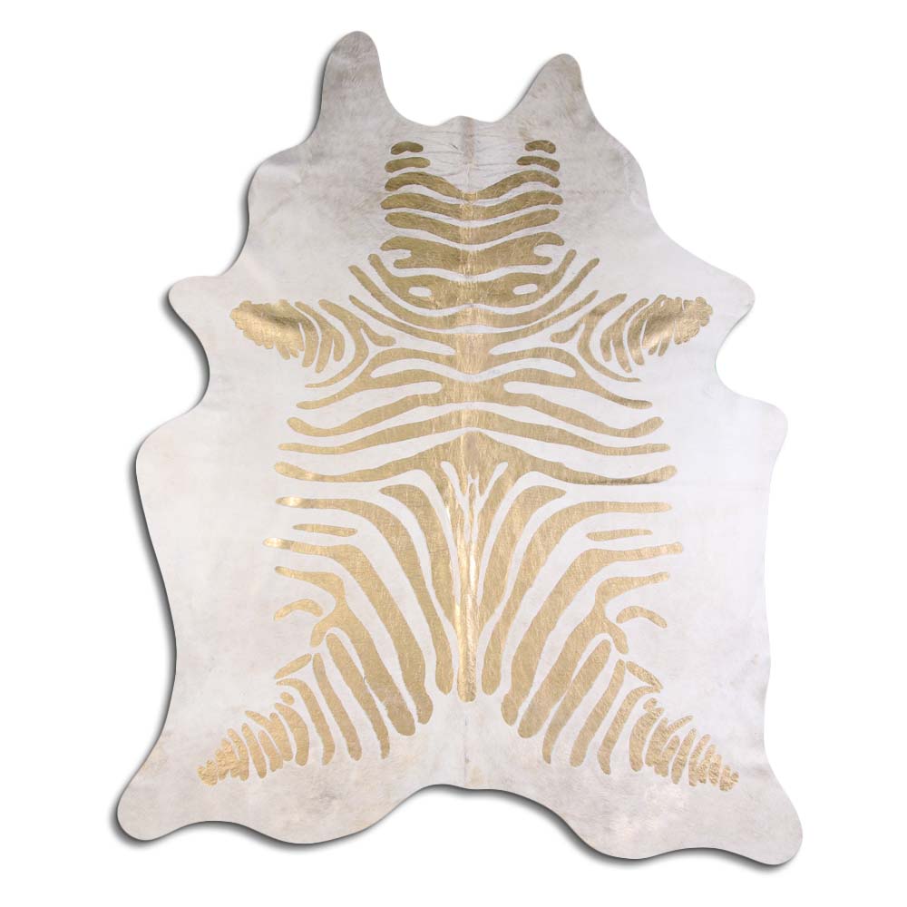 Gold Metallic Zebra On White 3 - 5 M Grade A