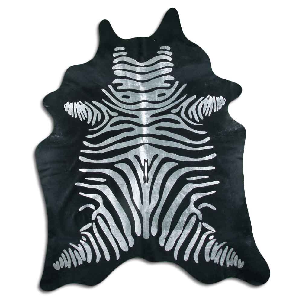 Silver Metallic Zebra On Black 3 - 4 M Grade A