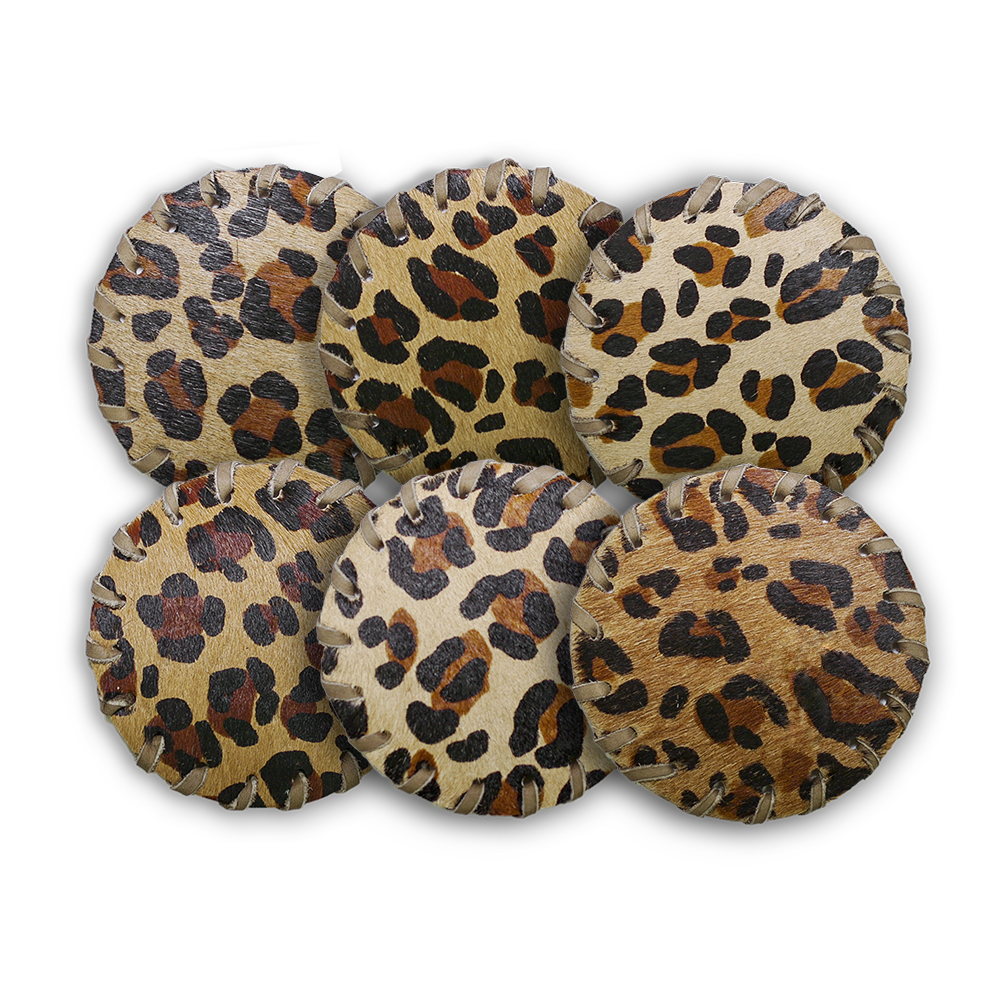 Coaster Leopard, Laced Border Coaster Leopard, Laced Border