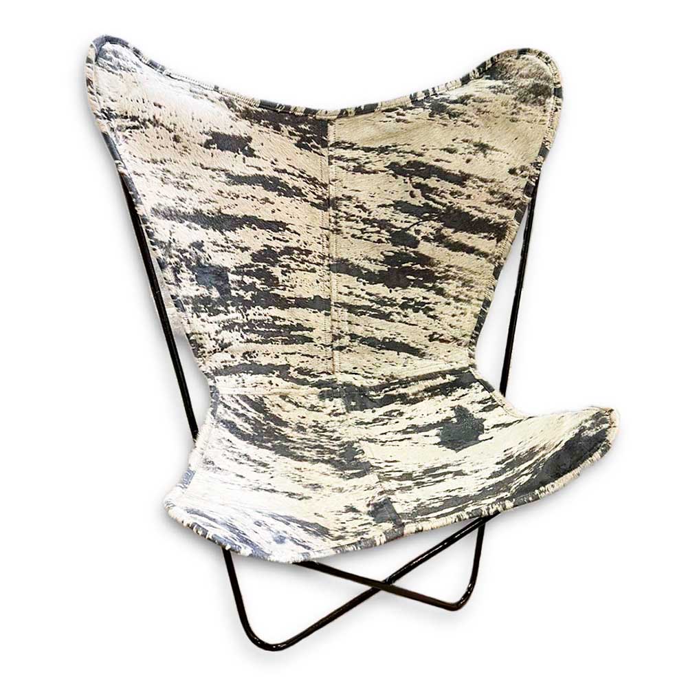 Butterfly Chair, Bravo Grey on White Butterfly Chair, Bravo Grey on White