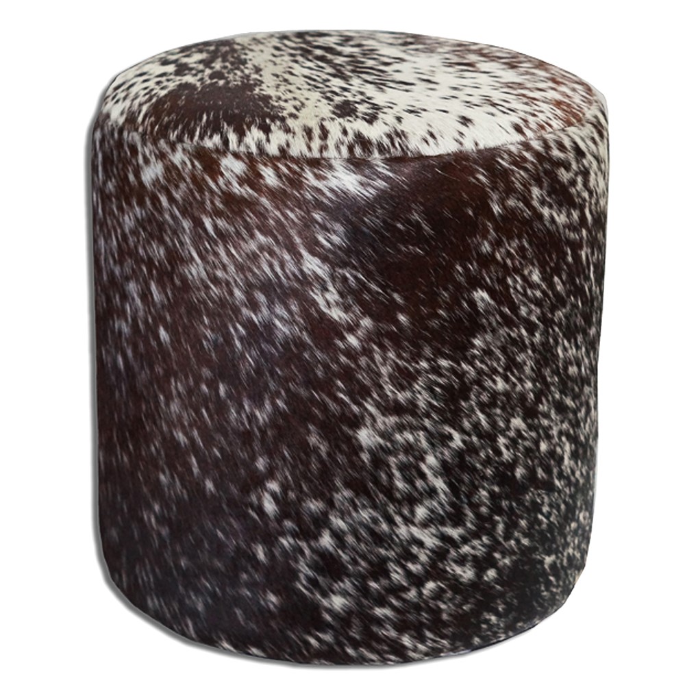 Round Pouf Salt And Pepper Brown And White Size 40x40x40cm 