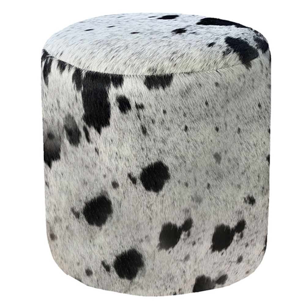 Round Pouf Salt And Pepper Black And White Size 40x40x40cm 