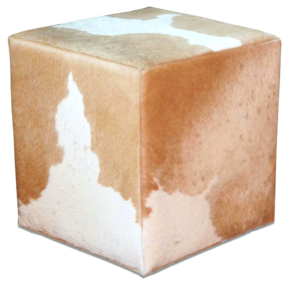 Ottoman Cube Beige And White Size 40x40x40cm