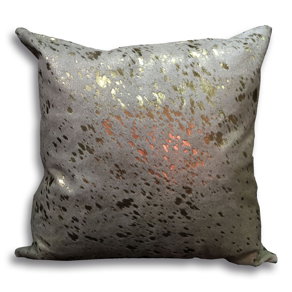 Cushion Gold On White Size 16"x16" Suede Fabric Backing