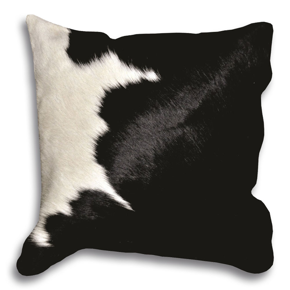 Cushion Black and White Size 16"x16" Suede Fabric Backing