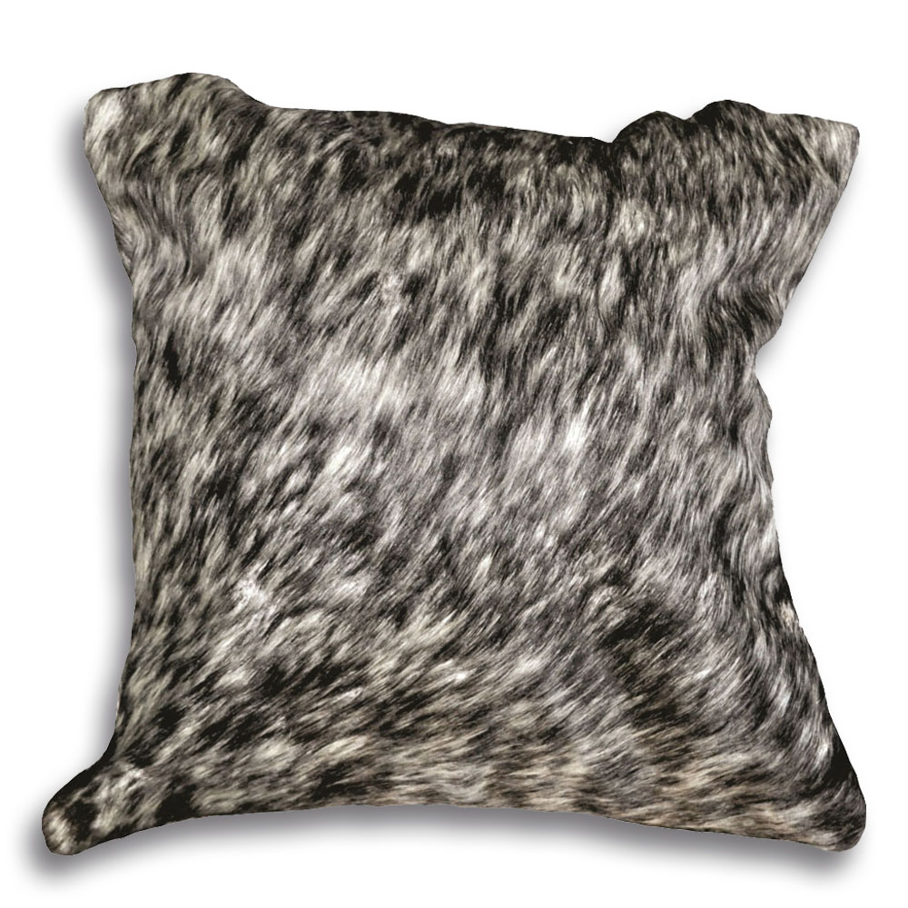 Cushion Salt and Pepper Black Size 16"x16" Suede Fabric Backing