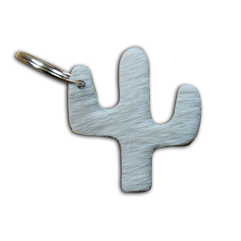 Key Chain Cactus, Made of Cowhide, Assorted Colors