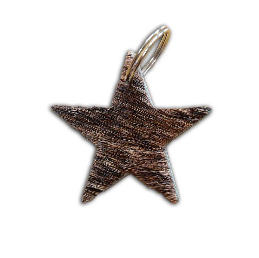 Key Chain Star, Made of Cowhide, Assorted Colors