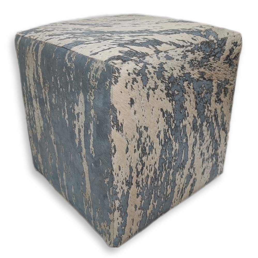 Ottoman Square, Bravo Grey on White Ottoman Square, Bravo Grey on White
