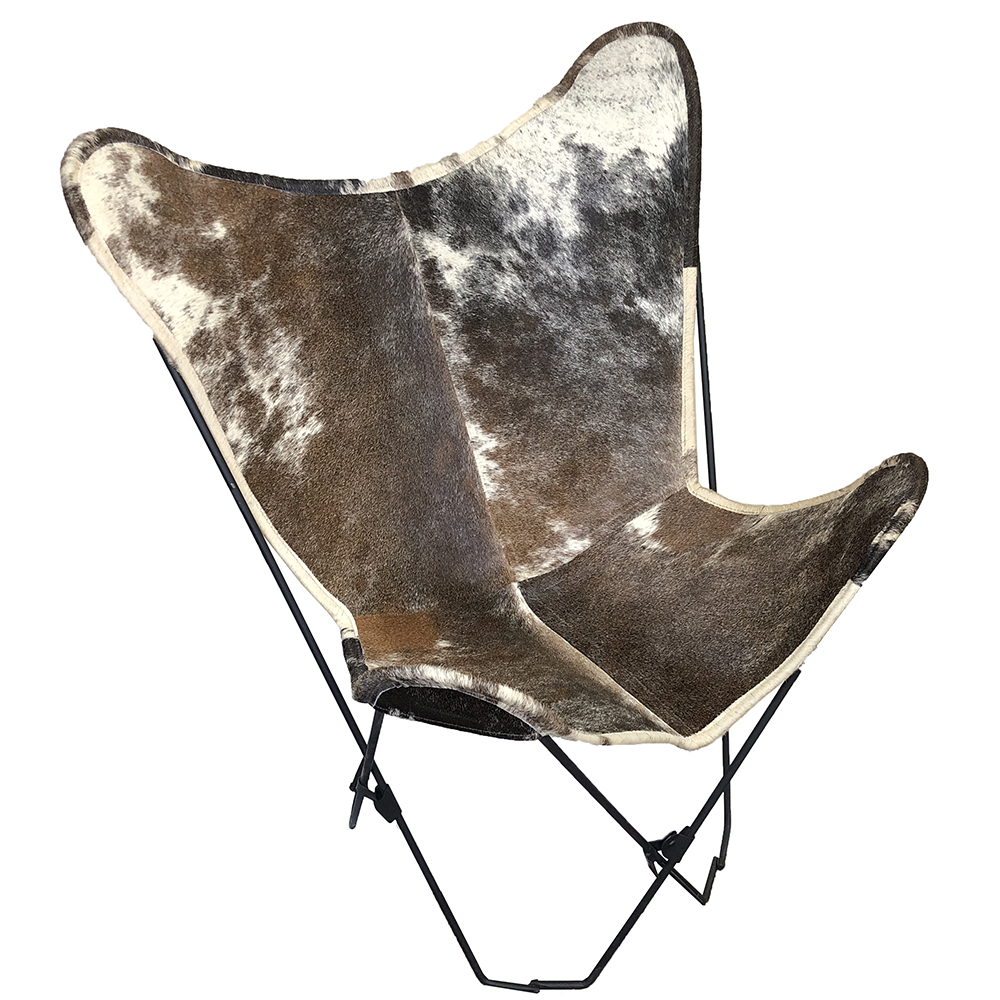 Butterfly Chair, Salt & Pepper Brown and White Butterfly Chair, Salt & Pepper Brown and White