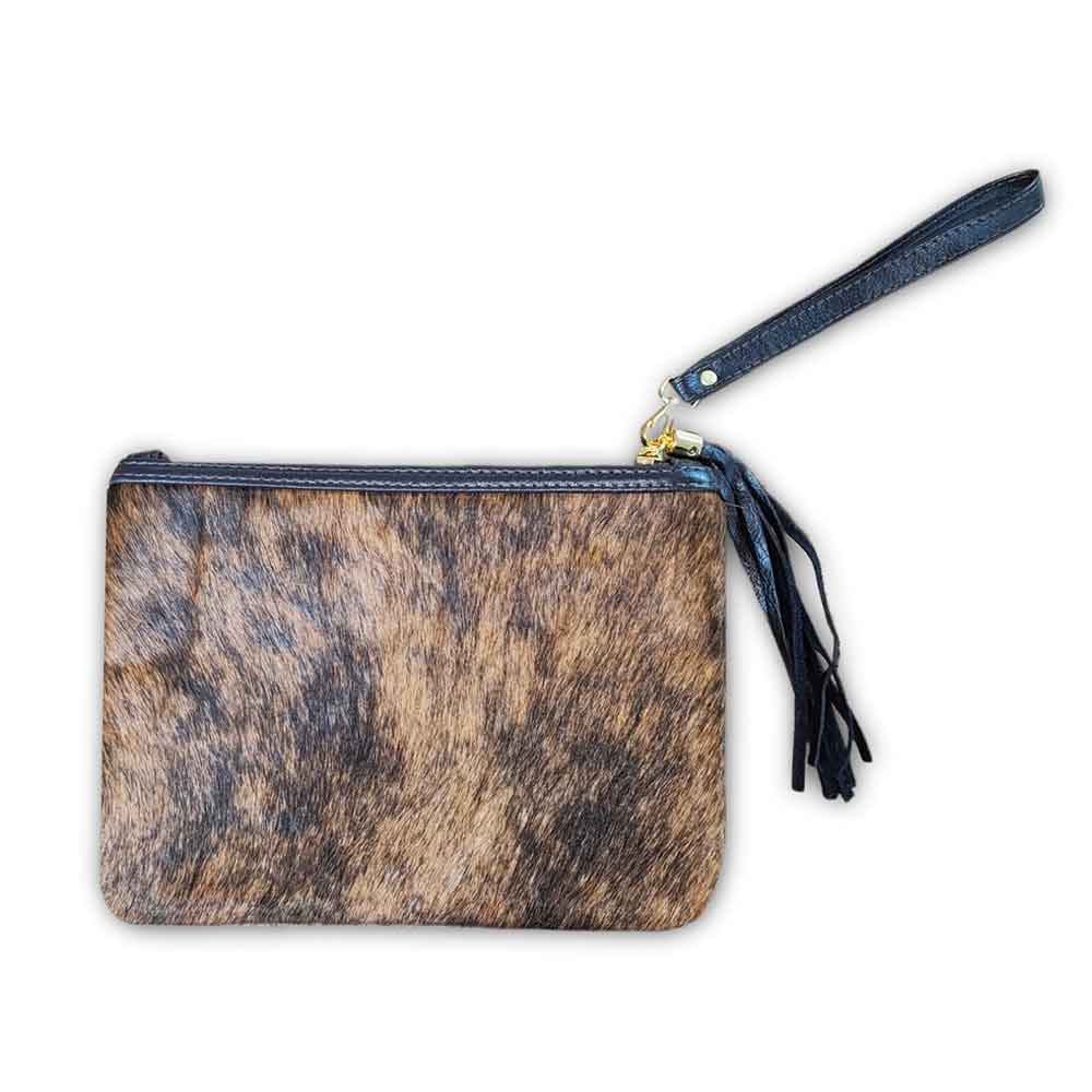 Clutch, Medium Brindle Cowhide