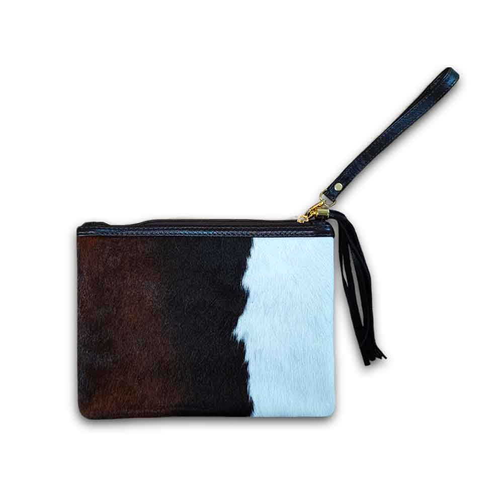 Clutch, Tricolor Cowhide