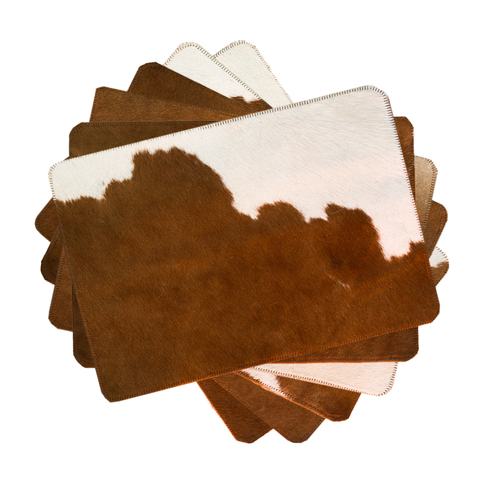 Cowhide Placemat Color Brown and White