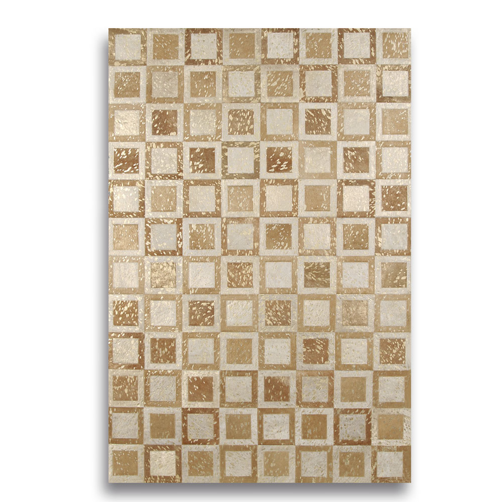 Size 2,00x3,00M Portrait Rug Gold On Beige - Gold On White