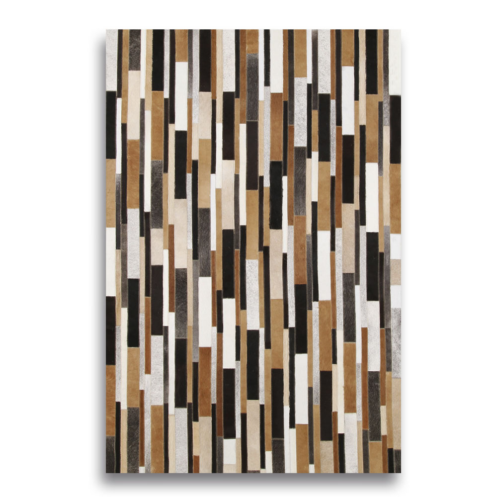 Tamaño 1,20x1,80M Alfombra Stripes Gris - Blanco - Beige - Caramelo- Negro