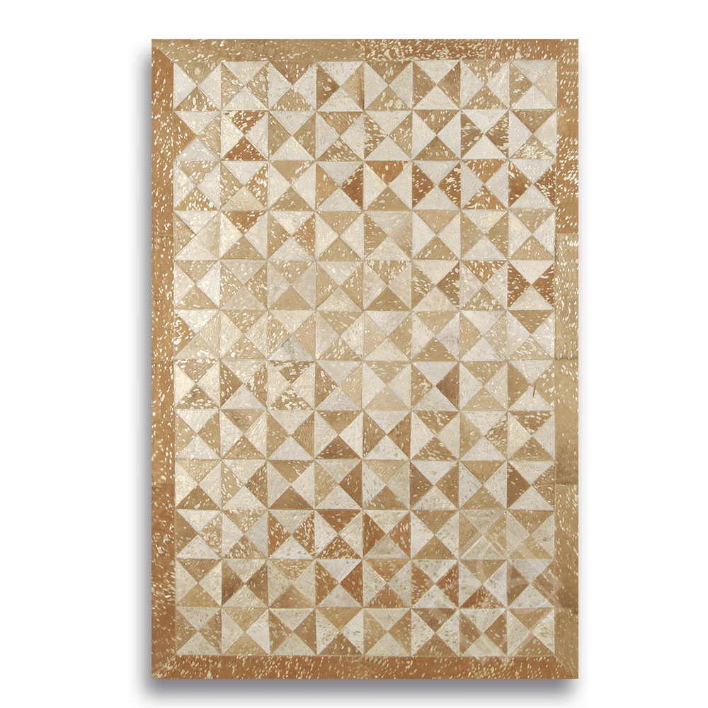 Grosse 2,00x3,00M Patchwork Teppich, Expresso Acid Washed, Karamel-gold, Beige-gold Mit Bordure