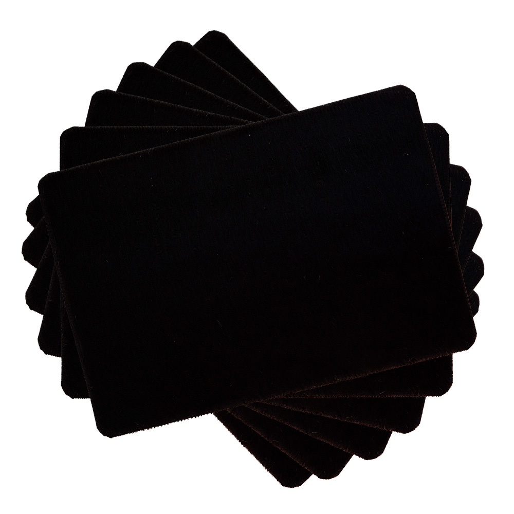 Cowhide Placemat Color Solid Black