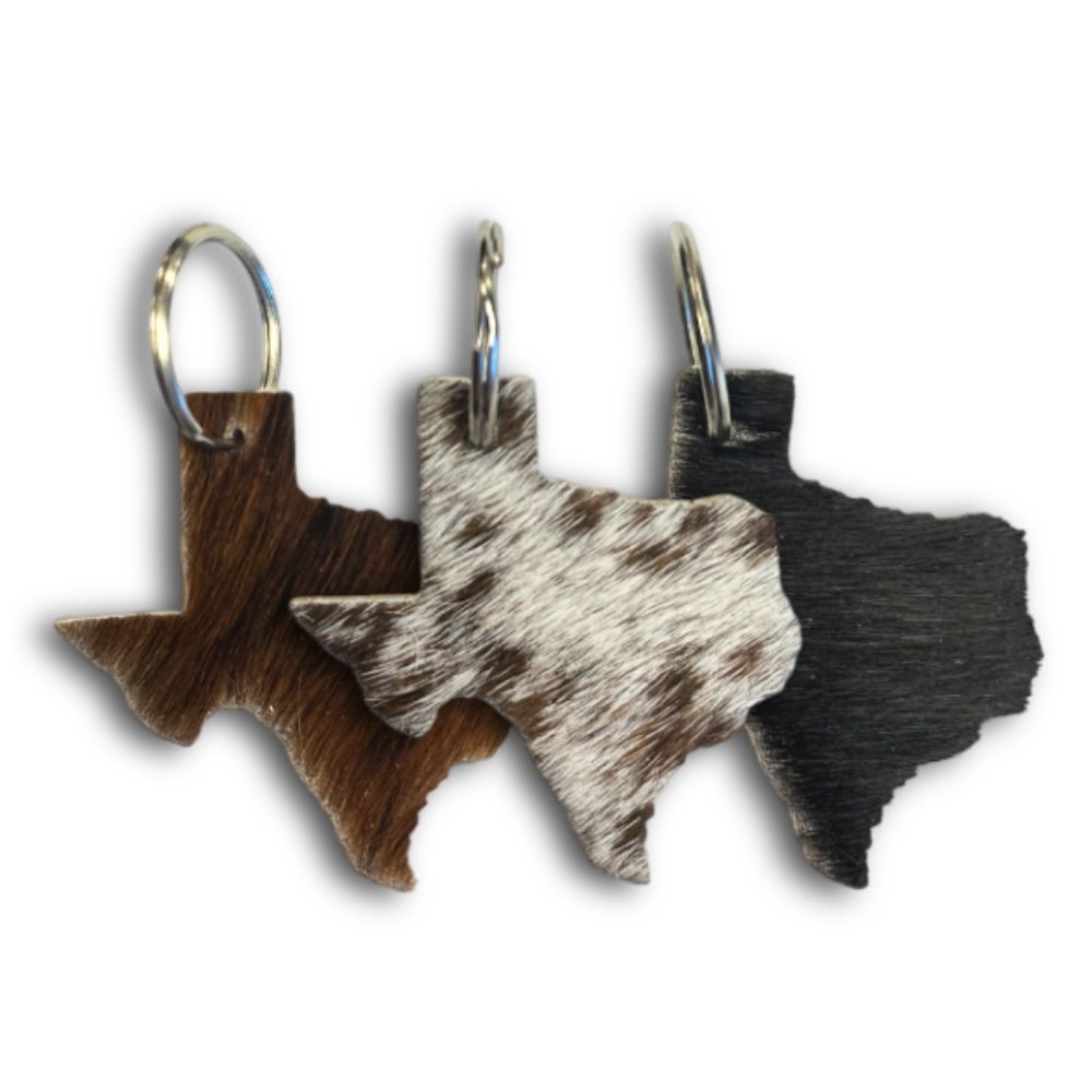 Keychain Texas Map, Made of Cowhide Keychain Texas Map, Made of Cowhide