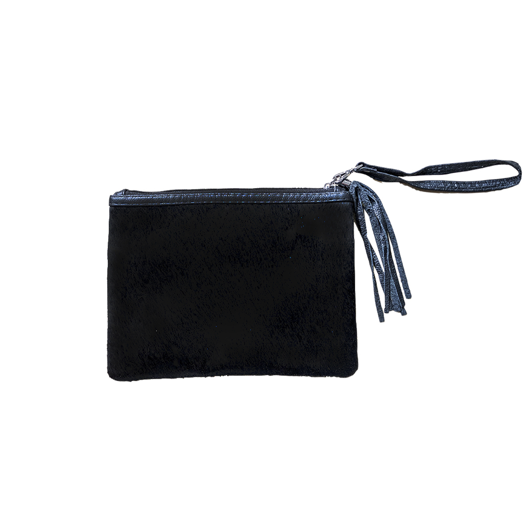 Clutch Solid Black, Made of Hair on Cowhide