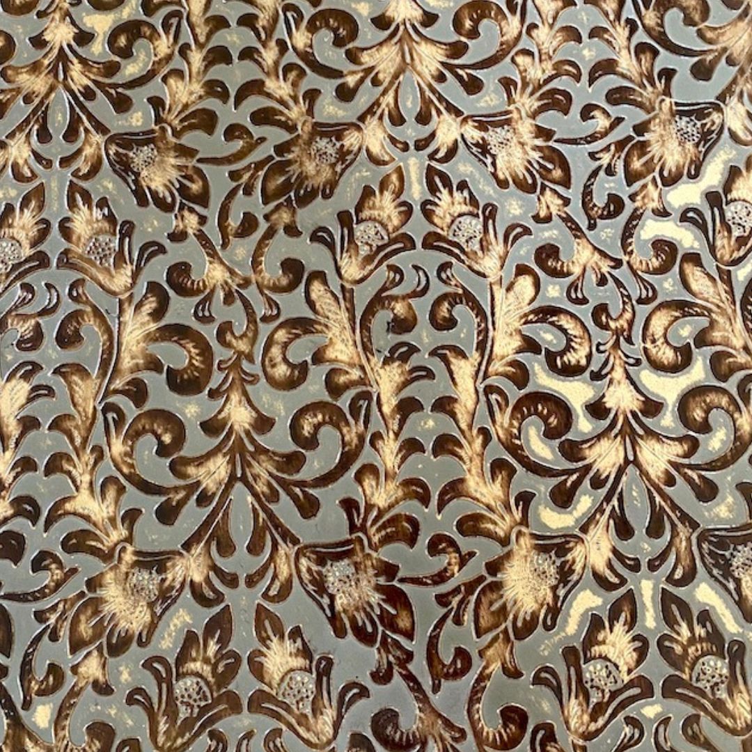 Floral Tan Embossed Sides Floral Tan Embossed Sides