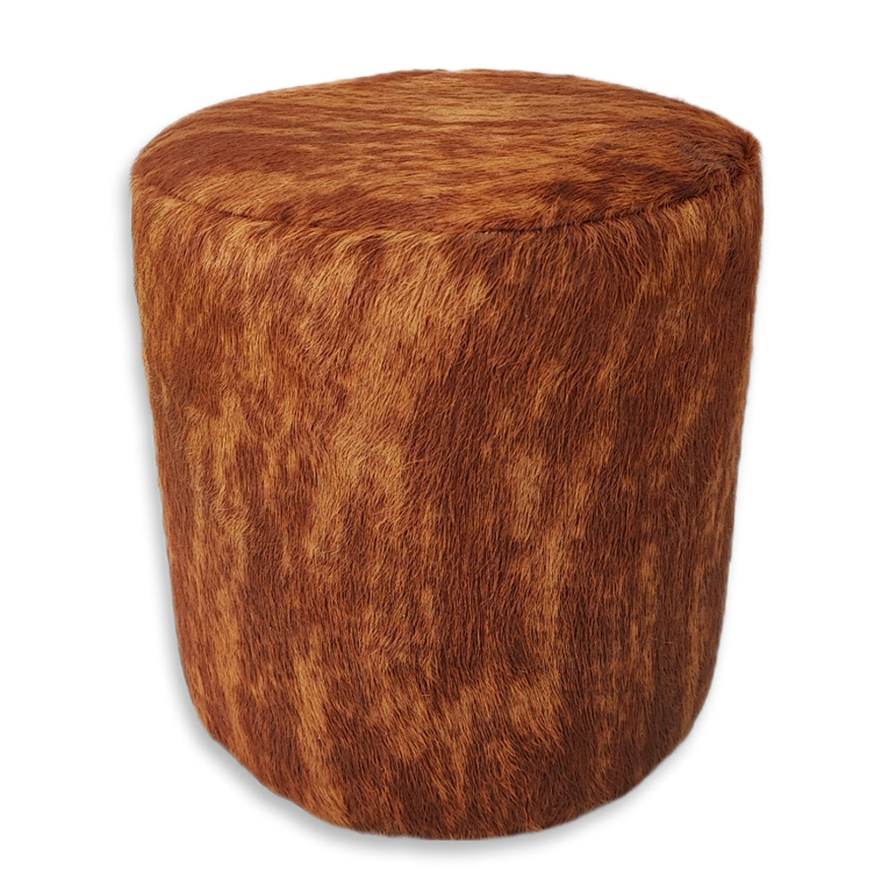 Ottoman Round, Pampa Brindle Brown Ottoman Round, Pampa Brindle Brown