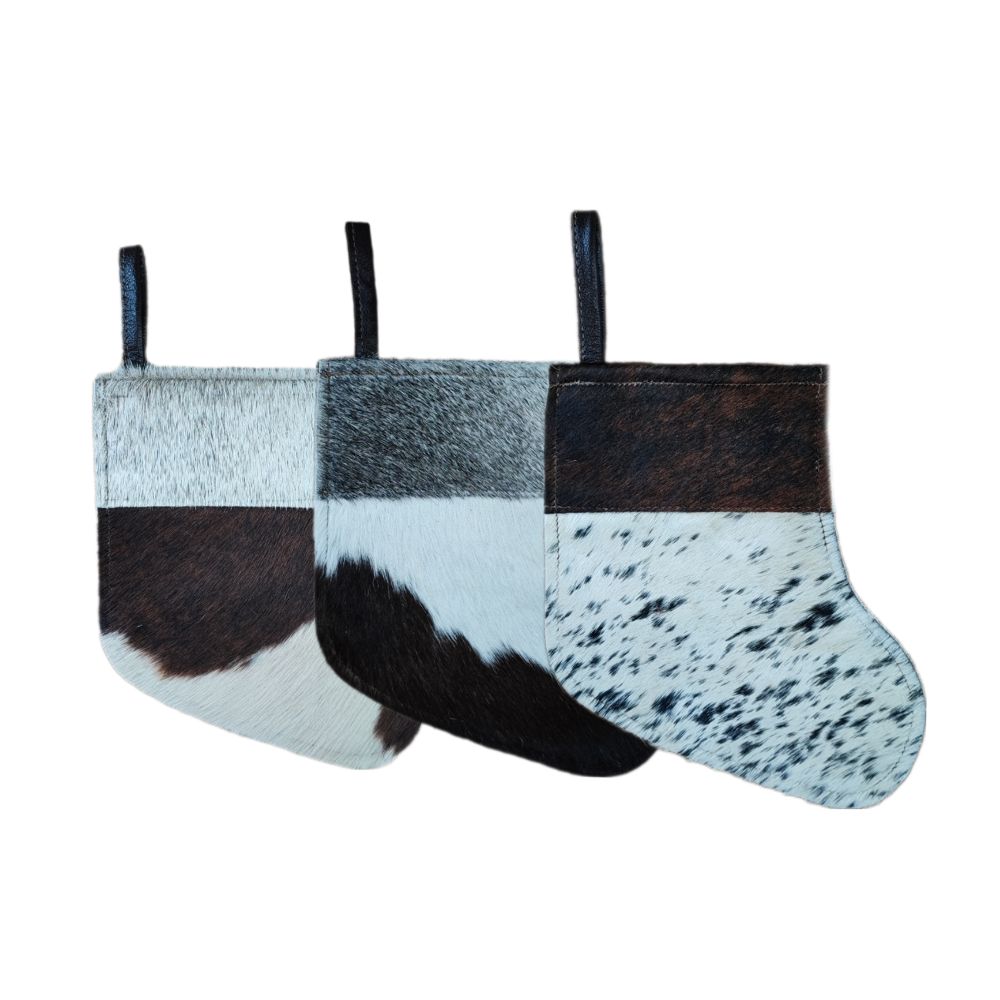 Mini Stocking, Cowhide Assorted Colors, Size 6"X9"