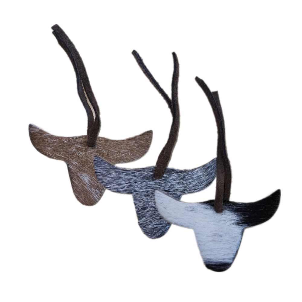 Ornament Longhorn, Natural Cowhide Assorted