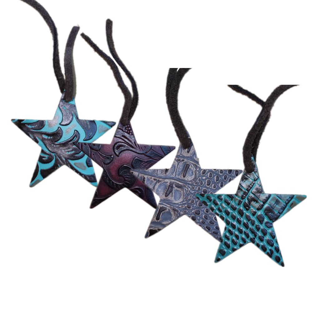 Ornament Star, Embossed Leather Assorted