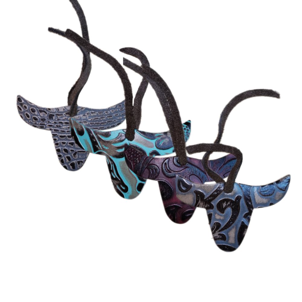 Ornament Longhorn, Embossed Leather Assorted