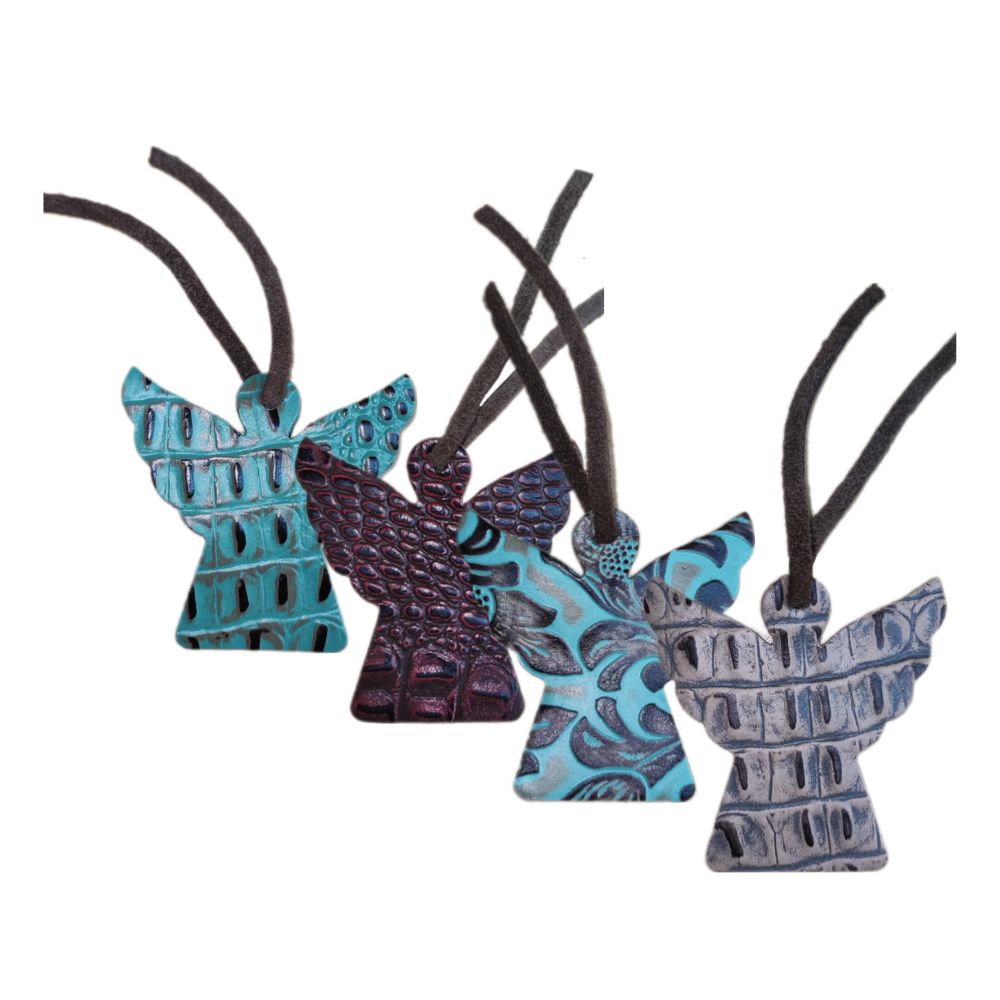 Ornament Angel, Embossed Leather Assorted