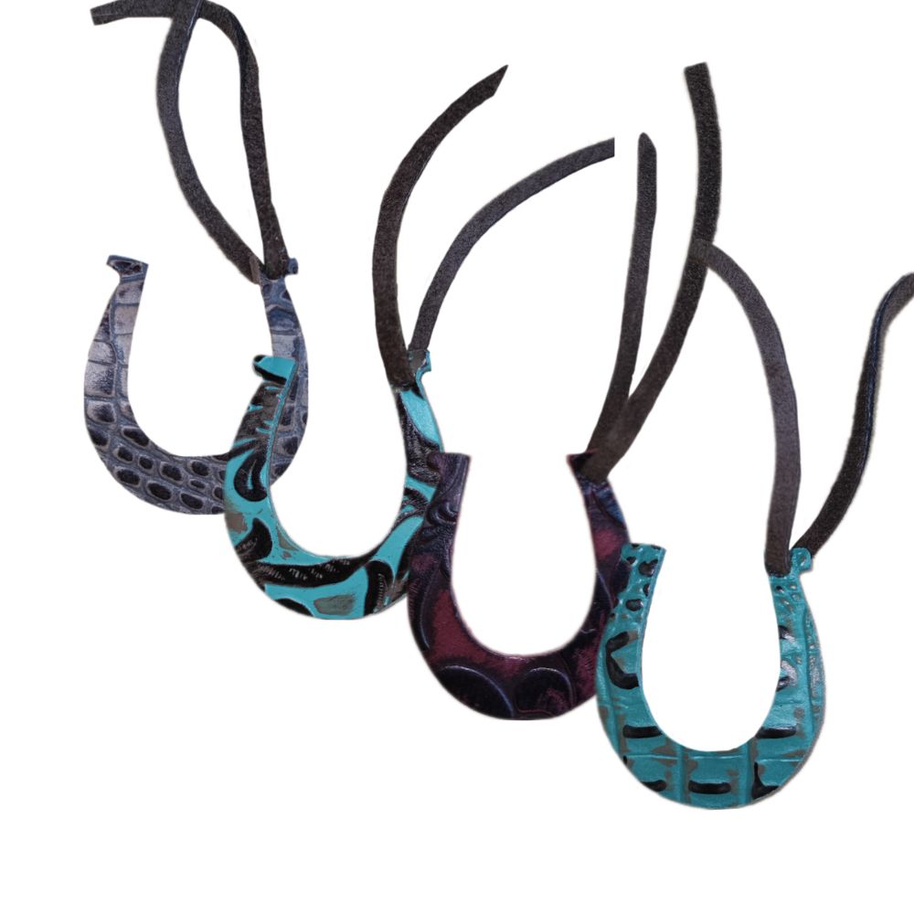 Ornament Horse Shoe, Embossed Leather Assorted