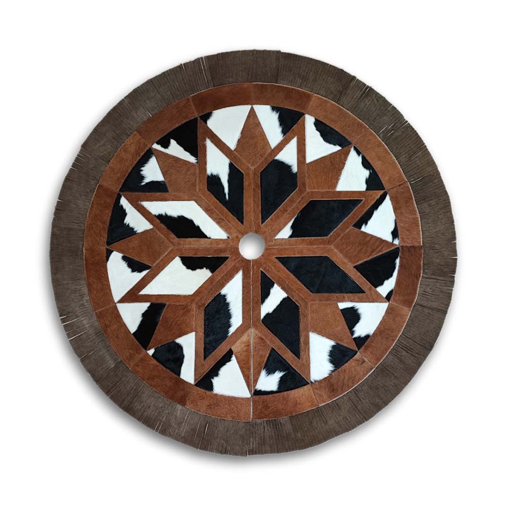 Christmas Tree Skirt, Multi Star, Assorted Colors, with Fringes, Size 5' Diameter