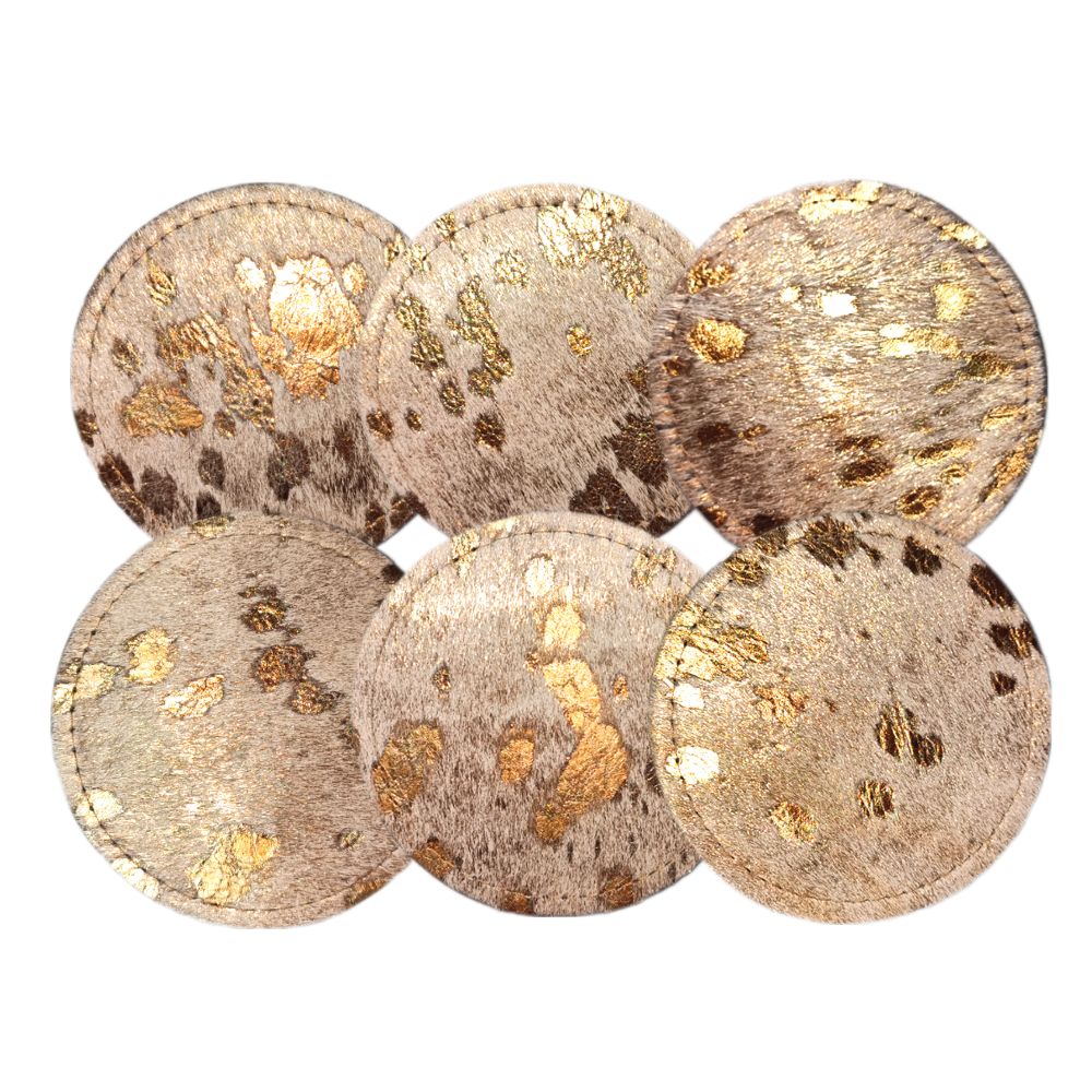 Coaster Gold on White, Top Stitched Border Coaster Gold on White, Top Stitched Border