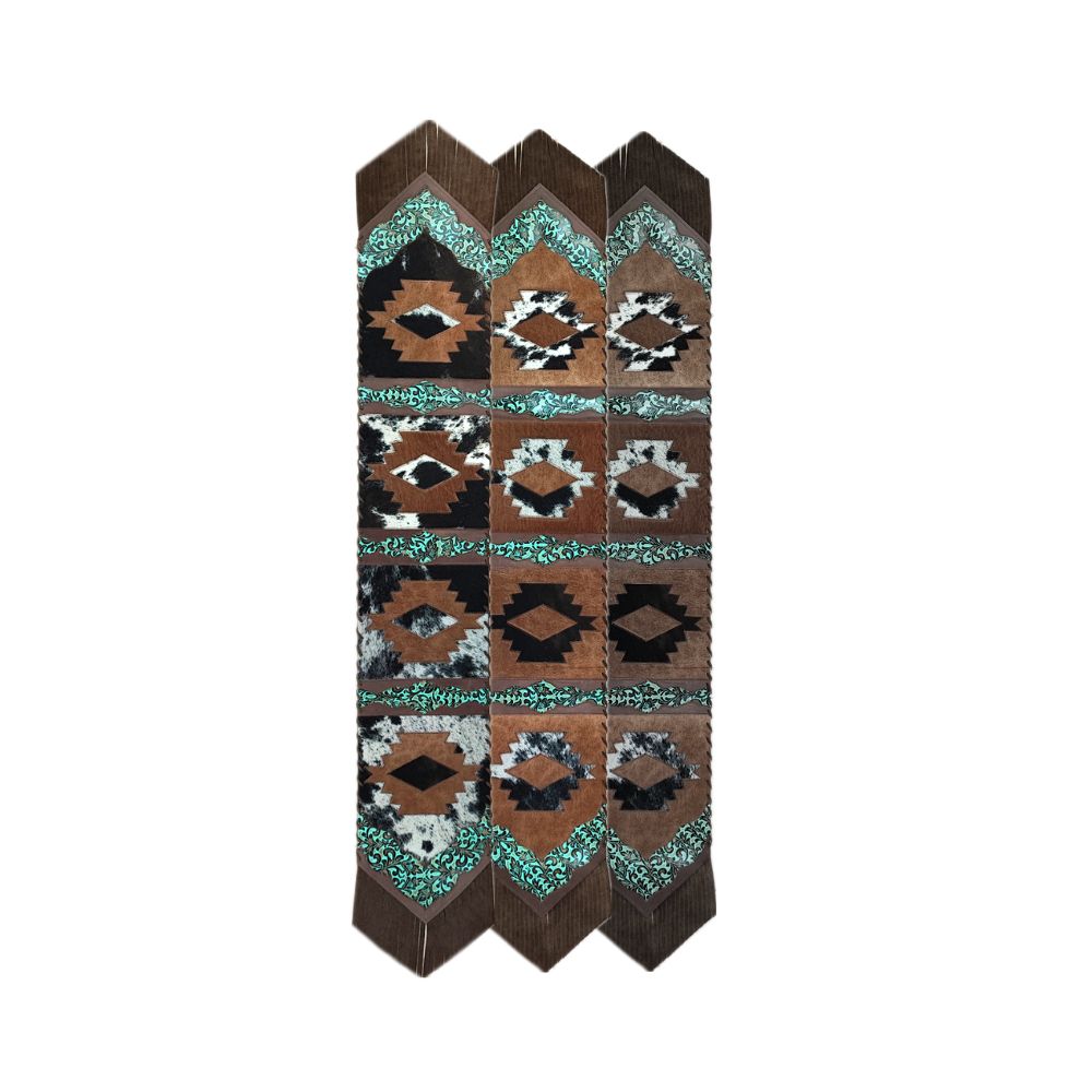 Table Runner Model 2 - Navajo with Details Floral Turquoise, with Fringes, Size 1'X6' Table Runner Model 2 - Navajo with Details Floral Turquoise, with Fringes, Size 1'X6'