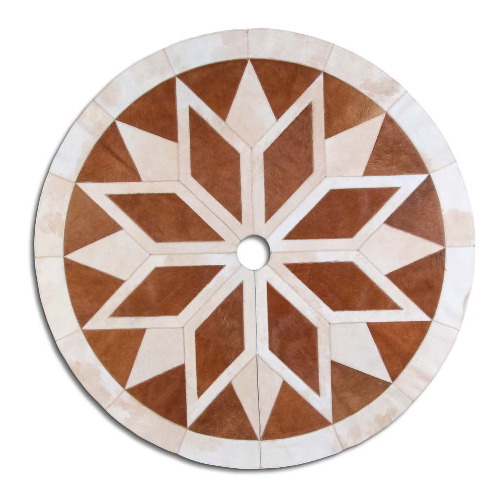 Christmas Tree Skirt, Multi Star, Assorted Colors, Stitched Border, Size 5' Diameter