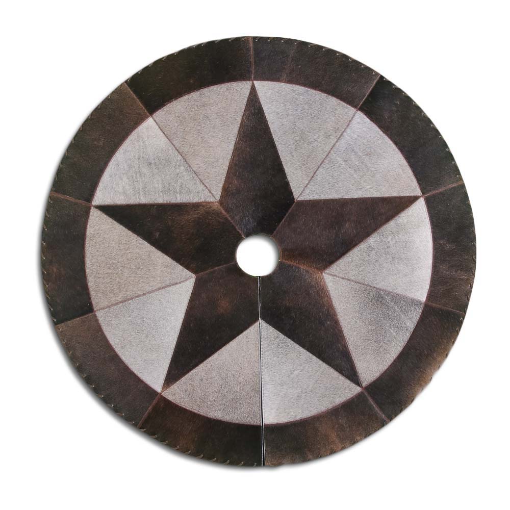 Christmas Tree Skirt, Star, Assorted Colors, Laced Border, Size 4' Diameter