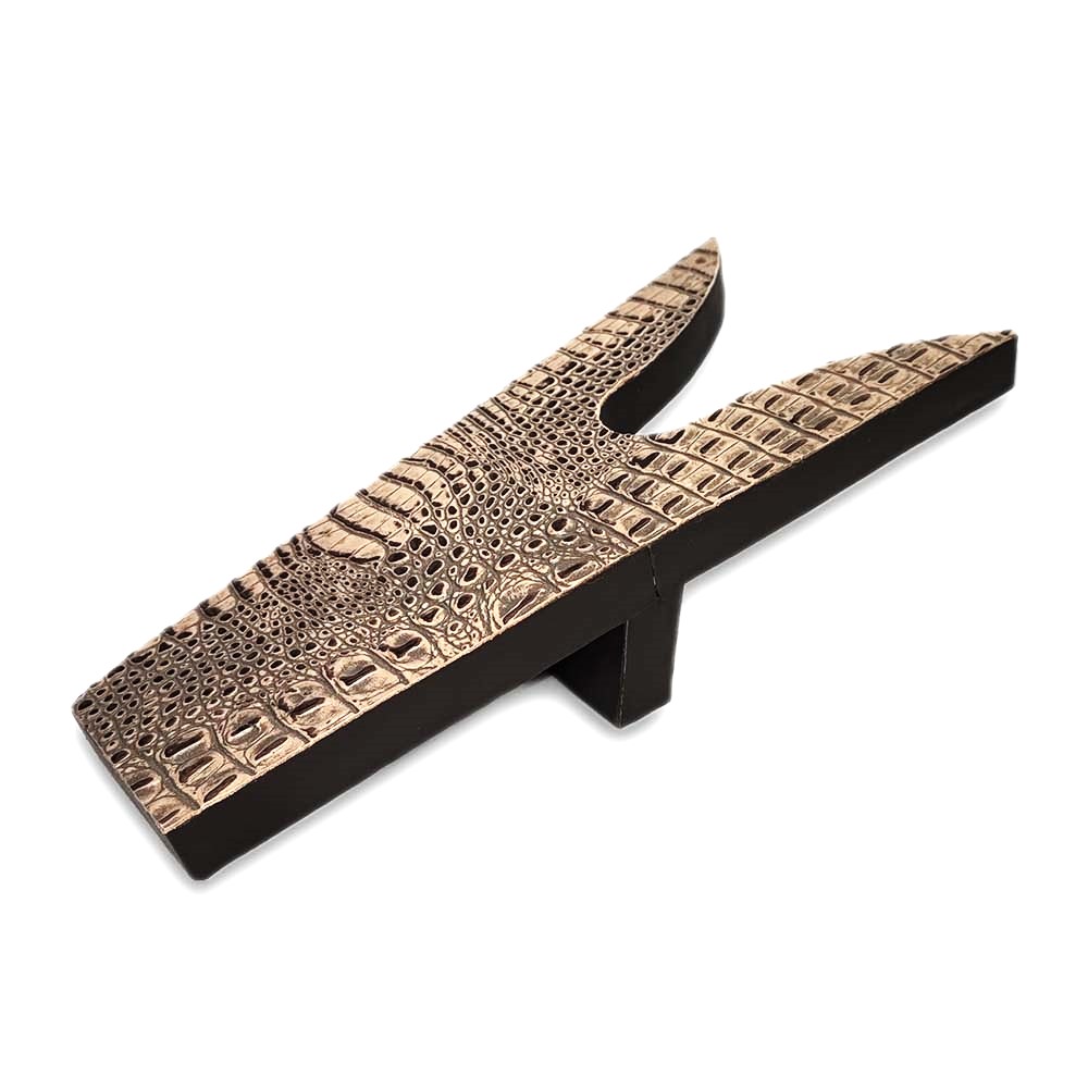 Boot Jack, Embossed Leather Croc Tan