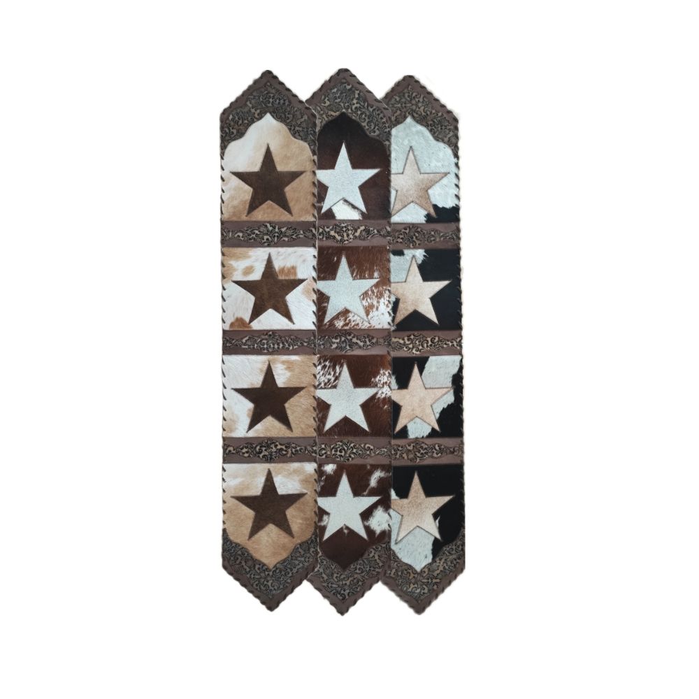 Table Runner Model 2 - Star, Floral Tan Details, Laced Border, 1' X 10'