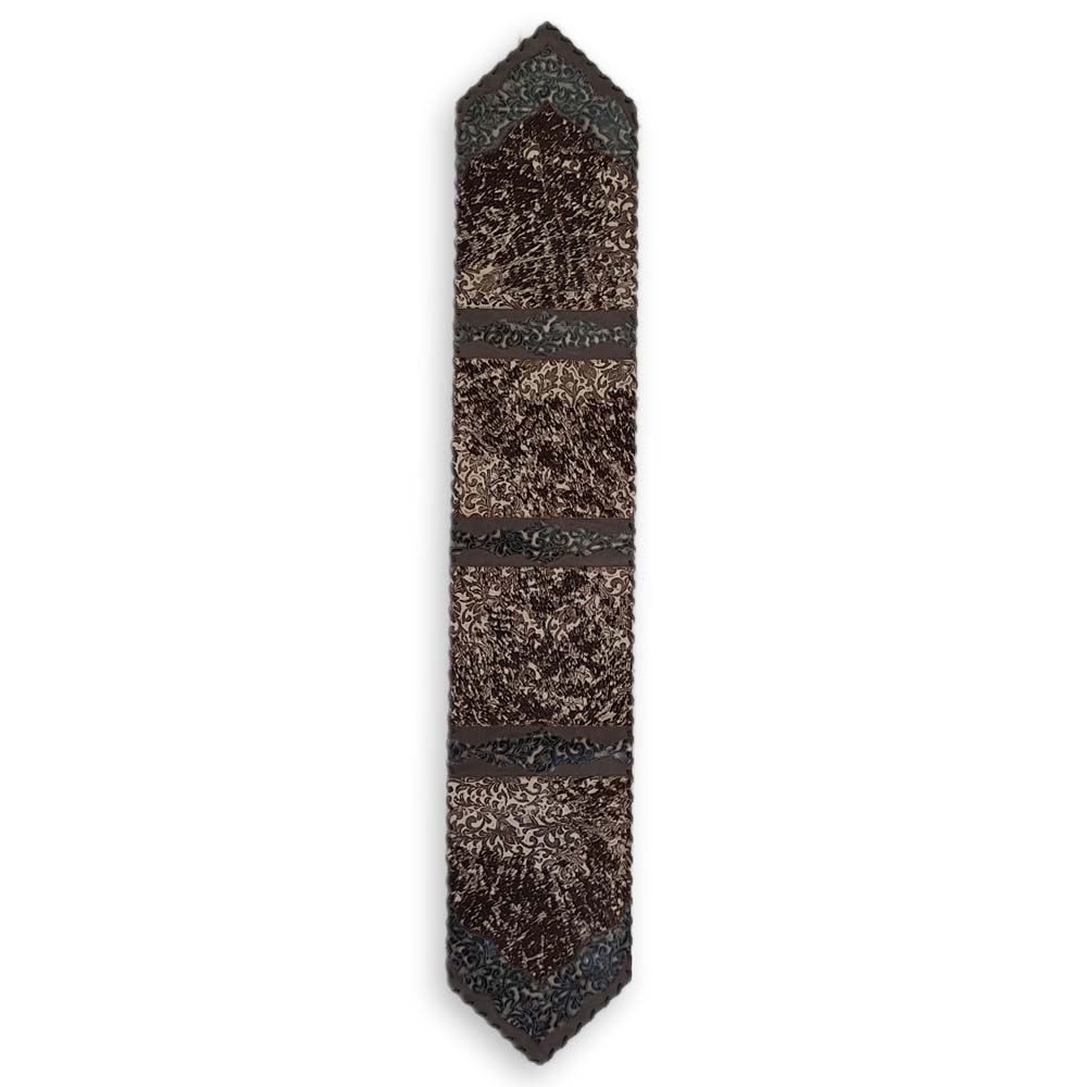 Table Runner Model 2 - Plain, Distressed Floral Tan, Laced Border, 1' X 10'