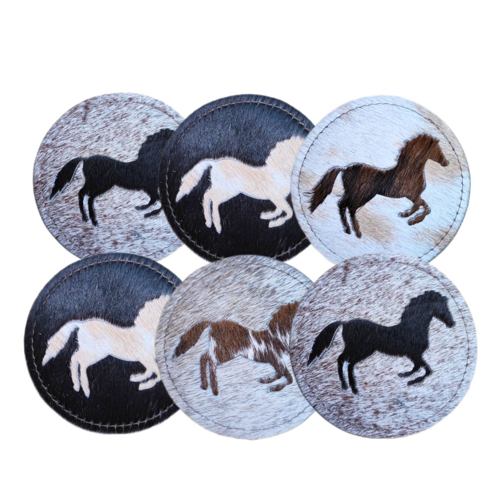 Coaster Running Horse, Stitched Border
