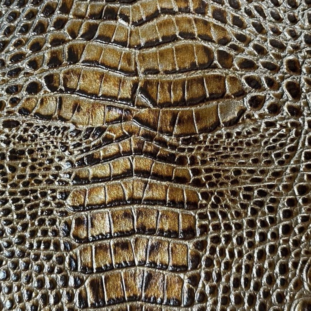 Croc Gold Brown Embossed Sides Croc Gold Brown Embossed Sides